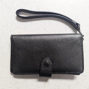 Shiny Black Coach Wristlet